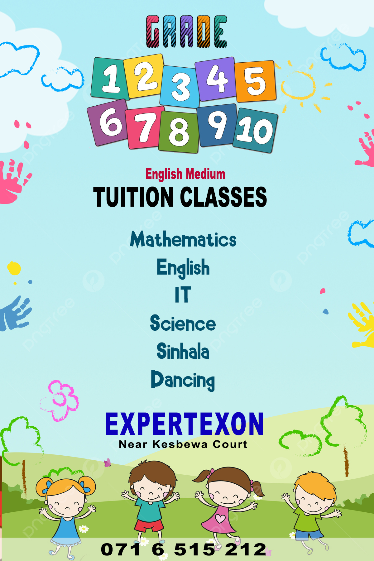 Maths, English, IT, Science, Sinhala, Dancing